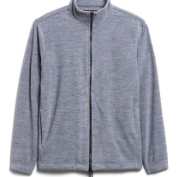 Banana Republic Arctic Fleece Grey Literature Zipper Front Long Sleeve M NWT - Picture 1 of 1